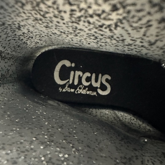 NWOT Circus by Sam Edelman Quinn Jelly Combat Boot Black Silver Glitter | Size 8 - Picture 4 of 10